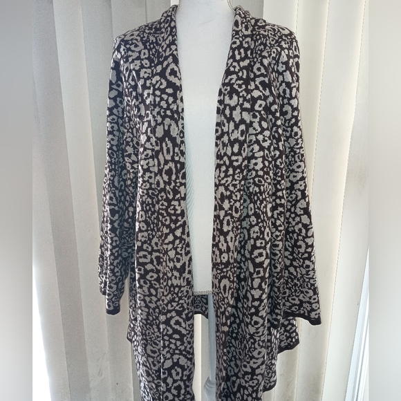 Style & Co. Sweaters - Leopard Print Long Cardigan XXL+